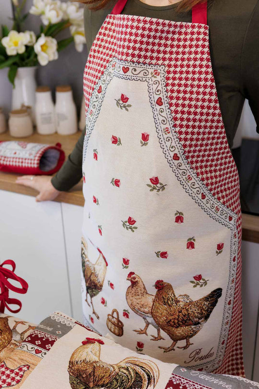 Kitchen Apron «Rooster/Chicken» - Premium Gobelin - Textile4Family
