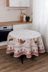 Round Tablecloth «Rooster/Chicken» - Premium Gobelin - Textile4Family