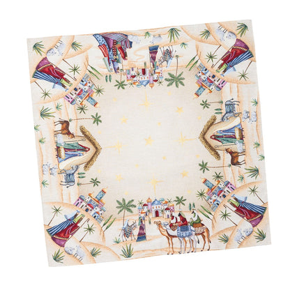 Square Tablecloth «Adara» with Golden Lurex - Luxury Tapestry