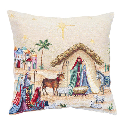 Christmas Cushion cover «Adara» with Golden Lurex - Luxury Tapestry