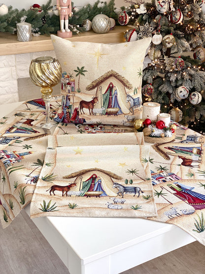 Christmas Cushion cover «Adara» with Golden Lurex - Luxury Tapestry