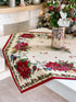 Christmas Tablecloth «Red Poinsettia» with Golden Lurex - Luxury Tapestry - Textile4Family