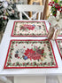 Christmas Placemat set «Red Poinsettia» with Golden Lurex - Luxury Tapestry - Textile4Family