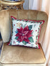 Christmas Pillow cover  «Red Poinsettia» with Golden Lurex - Luxury Tapestry - Textile4Family