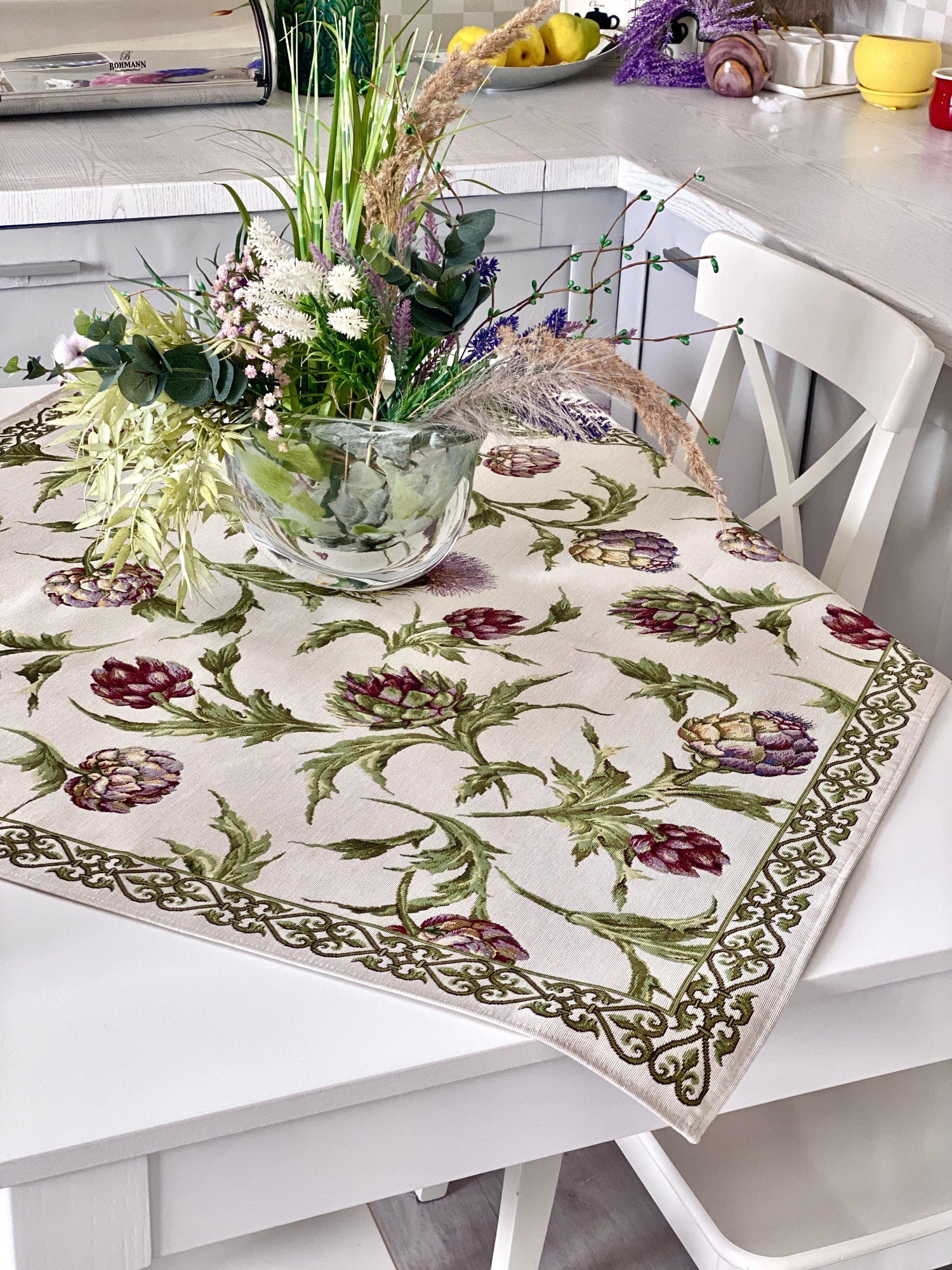 Square tablecloth «Artichoke» - Premium Gobelin - Textile4Family