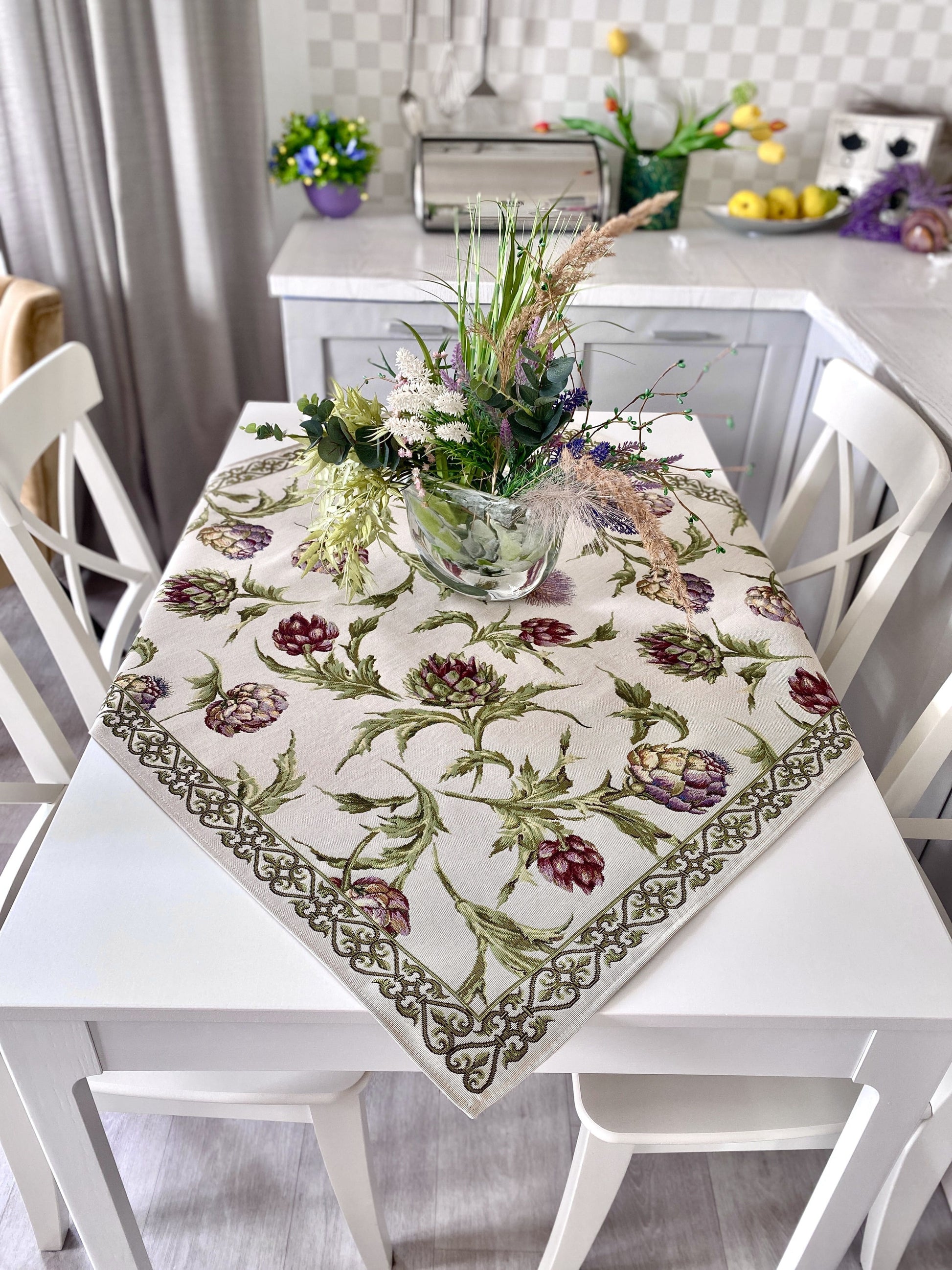 Square tablecloth «Artichoke» - Premium Gobelin - Textile4Family