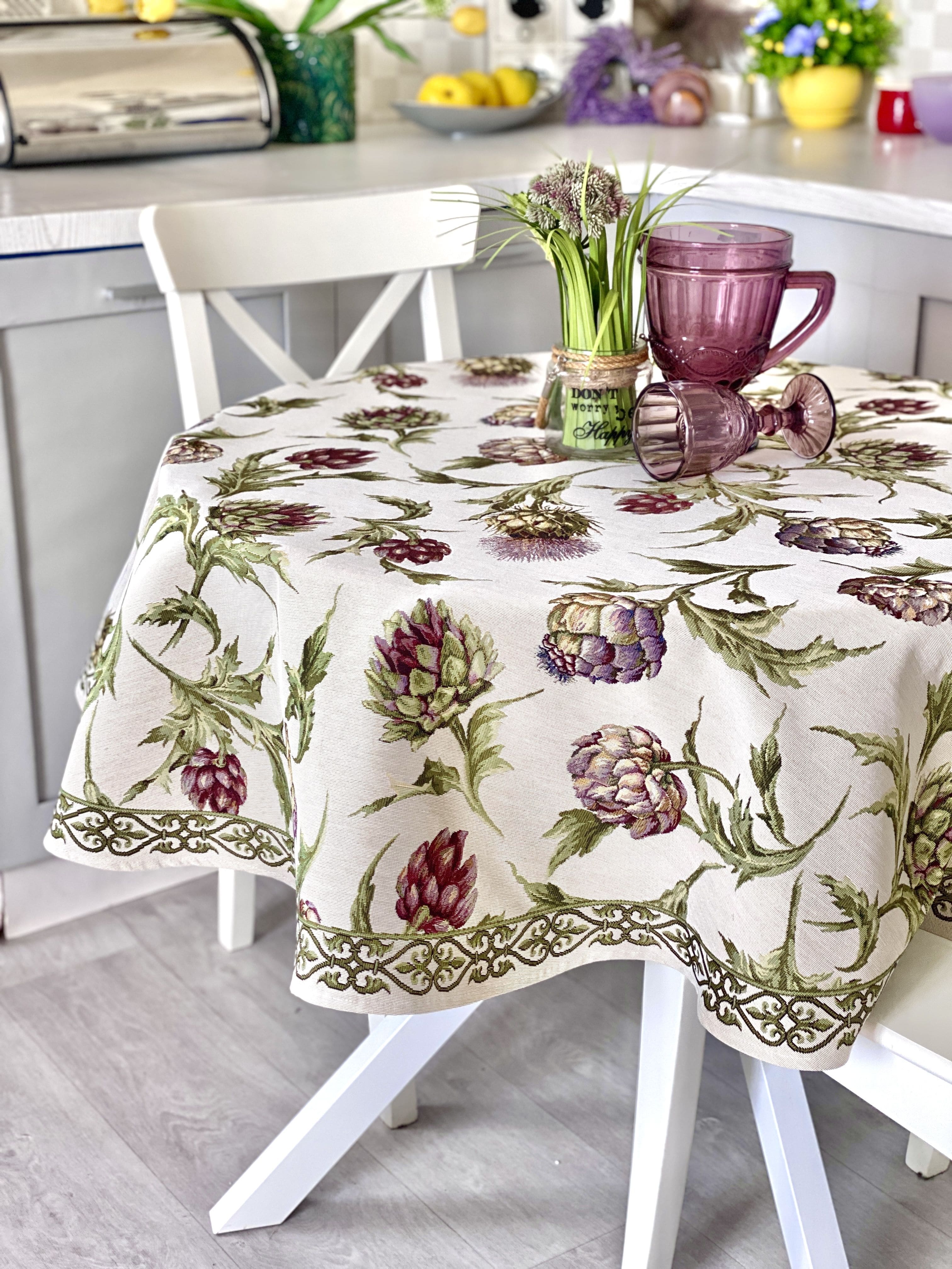 Round Tablecloth «Artichoke» - Premium Gobelin - Textile4Family