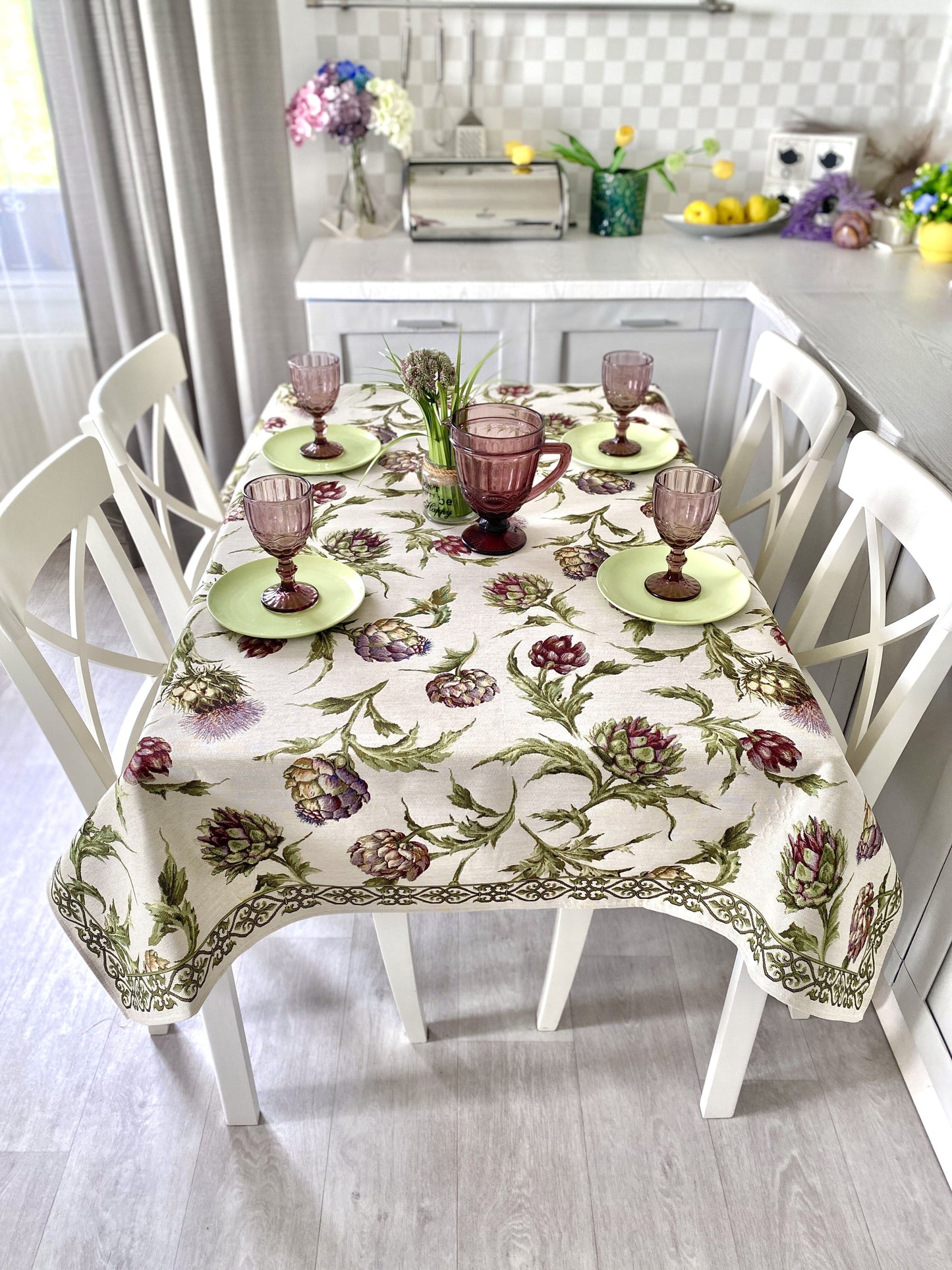 Rectangular tablecloth «Artichoke» - Premium Gobelin - Textile4Family
