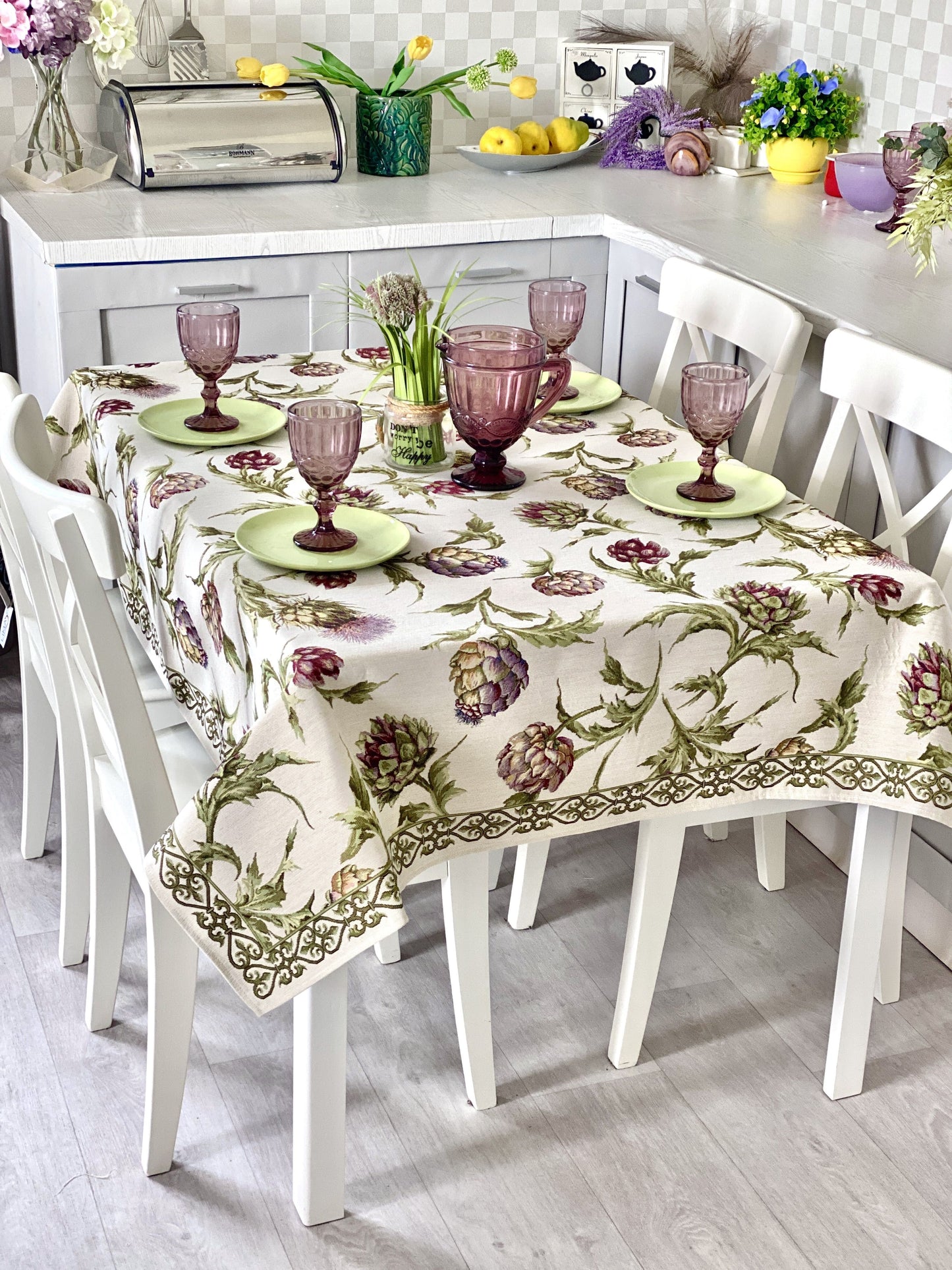 Rectangular tablecloth «Artichoke» - Premium Gobelin - Textile4Family