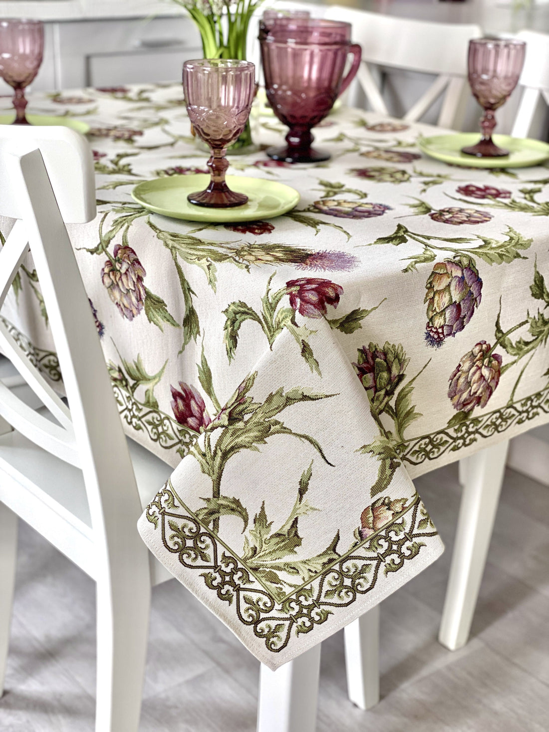 Rectangular tablecloth «Artichoke» - Premium Gobelin - Textile4Family