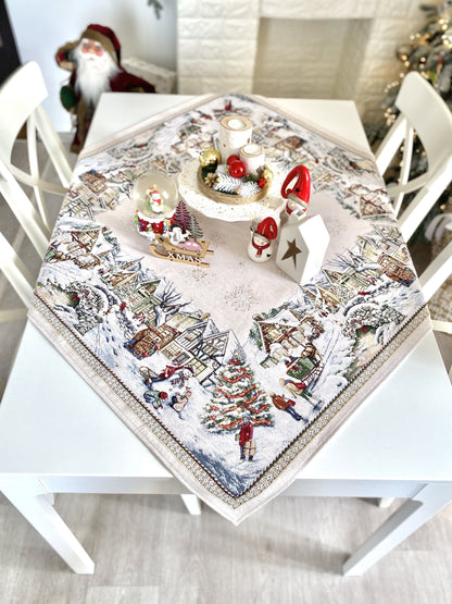 Christmas tapestry tablecloth «Festive mood» With microfibre & silver lurex