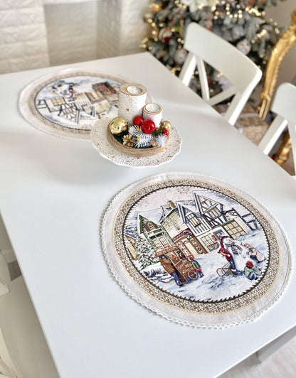 Christmas placemats «Festive mood» With microfibre