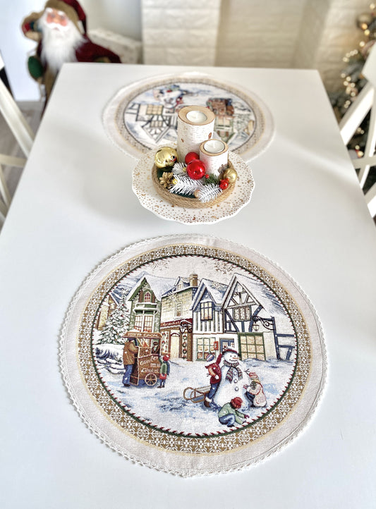 Christmas placemats «Festive mood» With microfibre