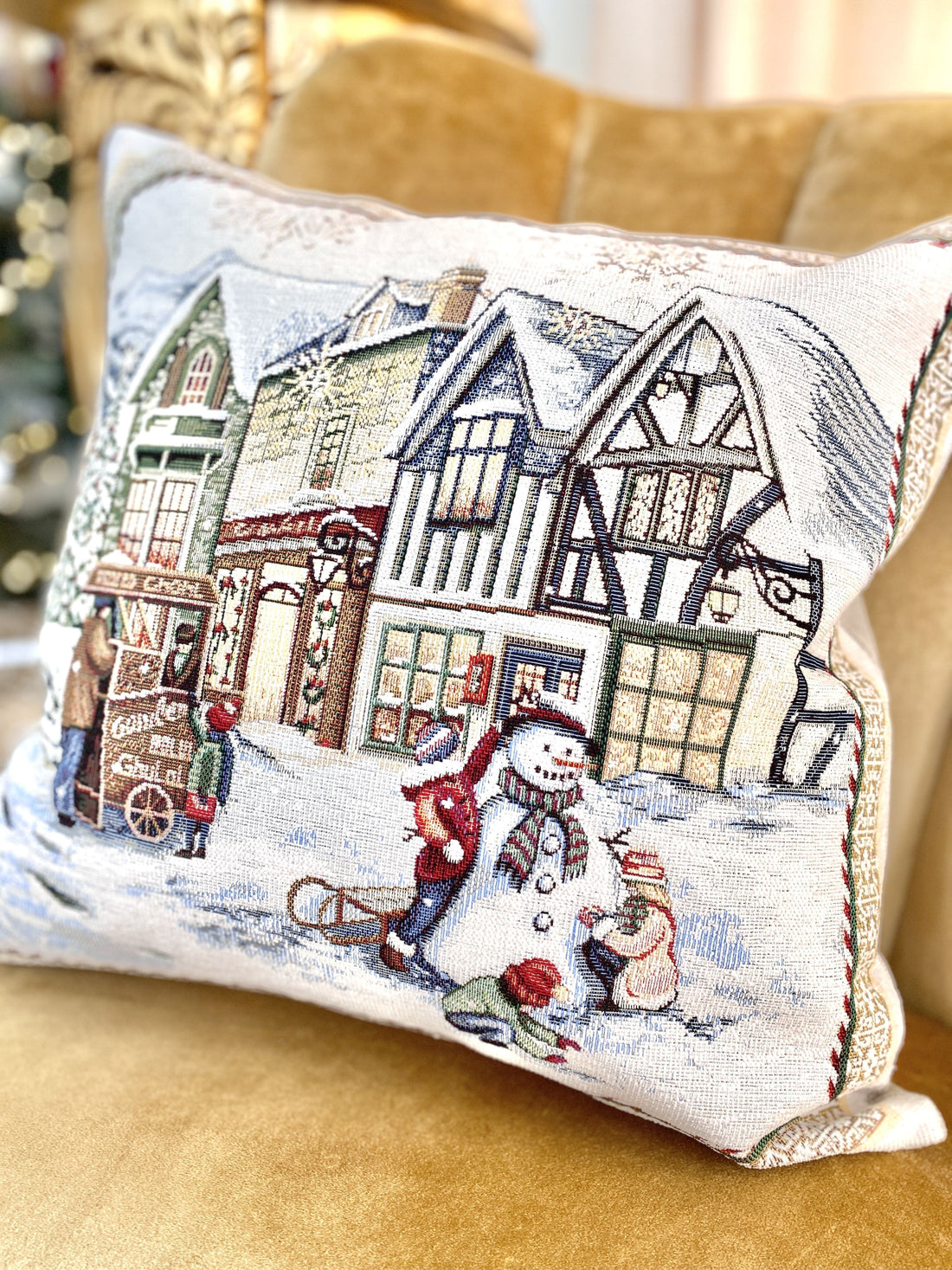 Christmas tapestry cushion cover «Festive mood» With microfibre &amp; silver lurex Limaso Textile