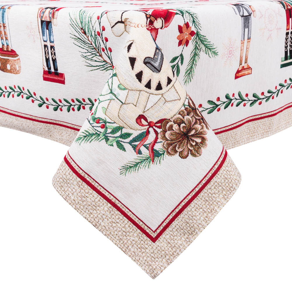Christmas tapestry tablecloth «Nutcracker» With microfibre &amp; silver lurex Limaso Textile