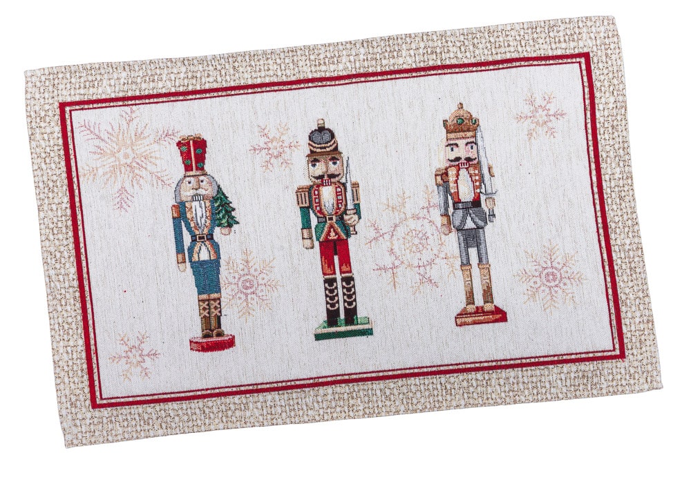 Winter Holiday Placemat «Nutcracker» With microfibre &amp; silver lurex Limaso Textile