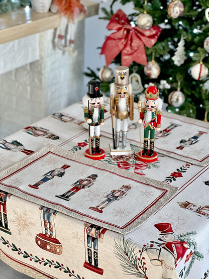 Winter Holiday Placemat «Nutcracker» With microfibre & silver lurex