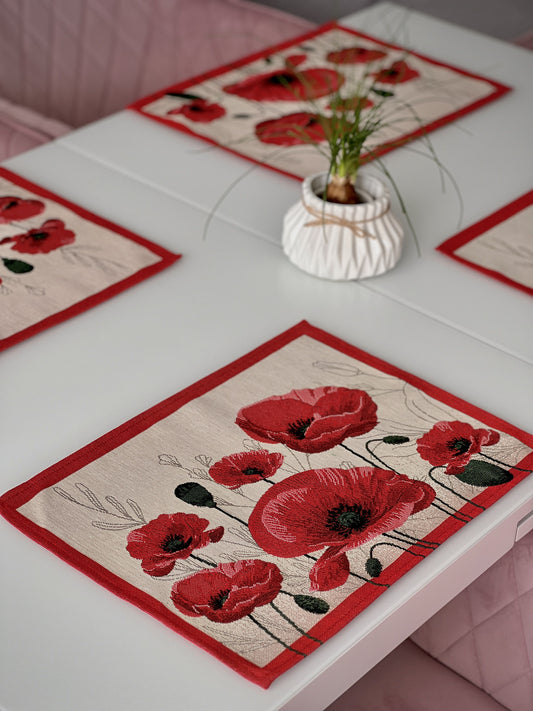 Tapestry Placemats set «Poppies»