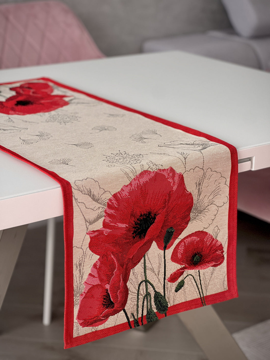 Tapestry table runner «Poppies» Limaso Textile