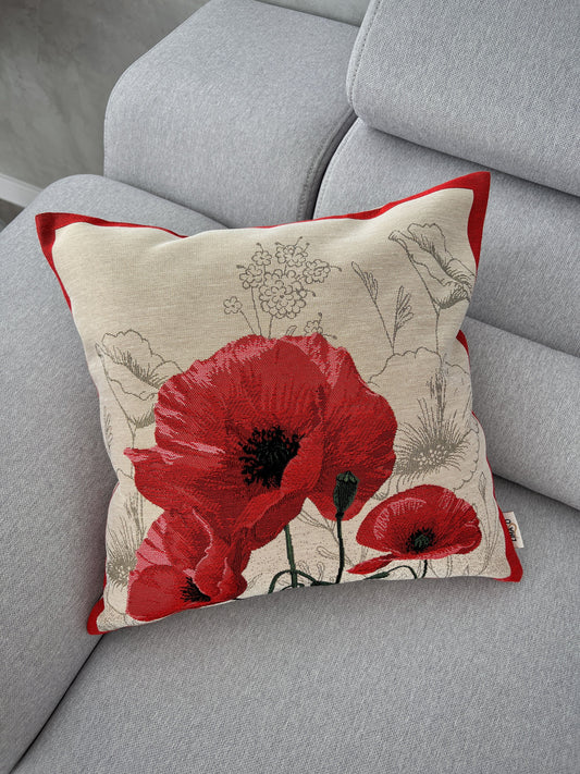 Tapestry cushion cover «Poppies»