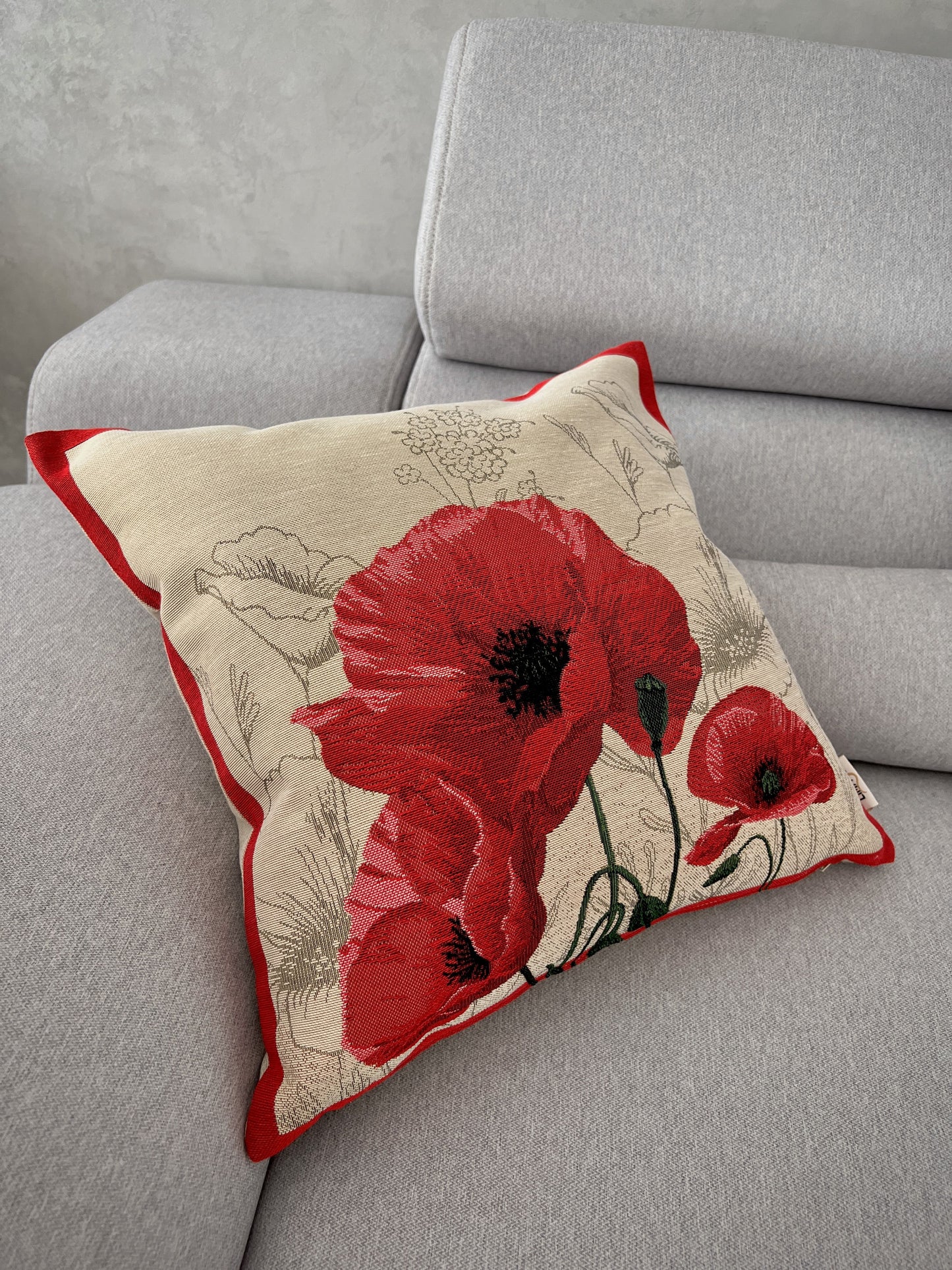 Tapestry cushion cover «Poppies»