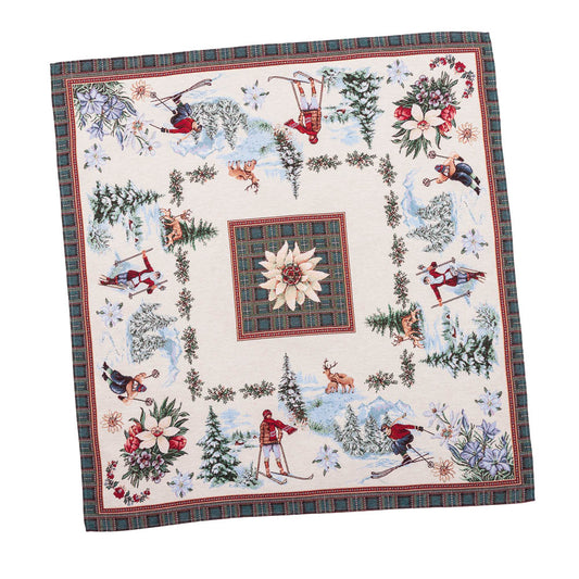 Christmas tapestry tablecloth «Winter fun» without lurex