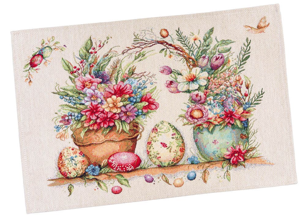 Easter Placemat set «Damira» - Premium Tapestry with golden lurex - Textile4Family