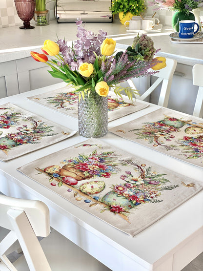 Easter Placemat set «Damira» - Premium Tapestry with golden lurex - Textile4Family