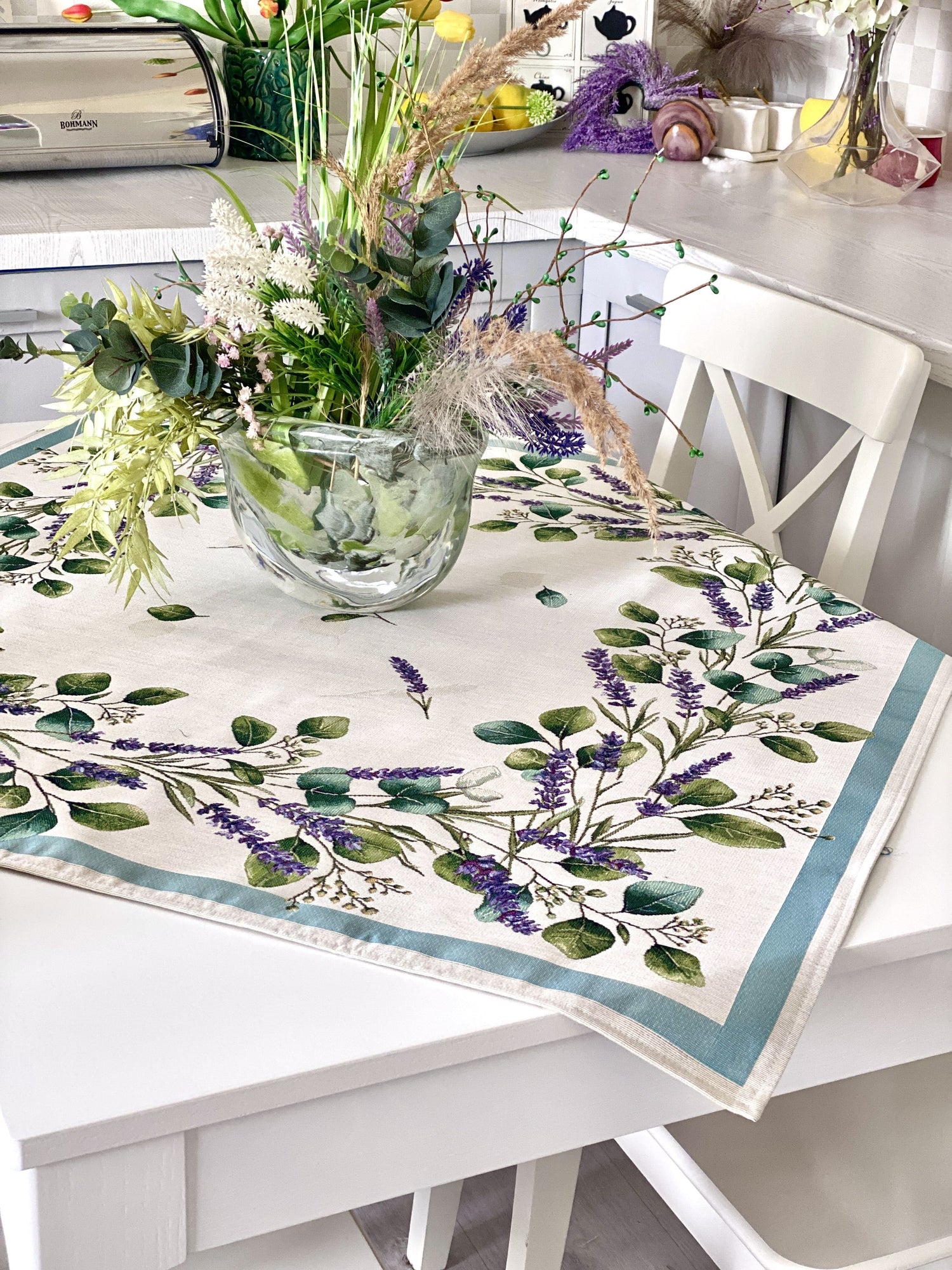 Square tablecloth «DENTATA» - Premium Gobelin - Textile4Family