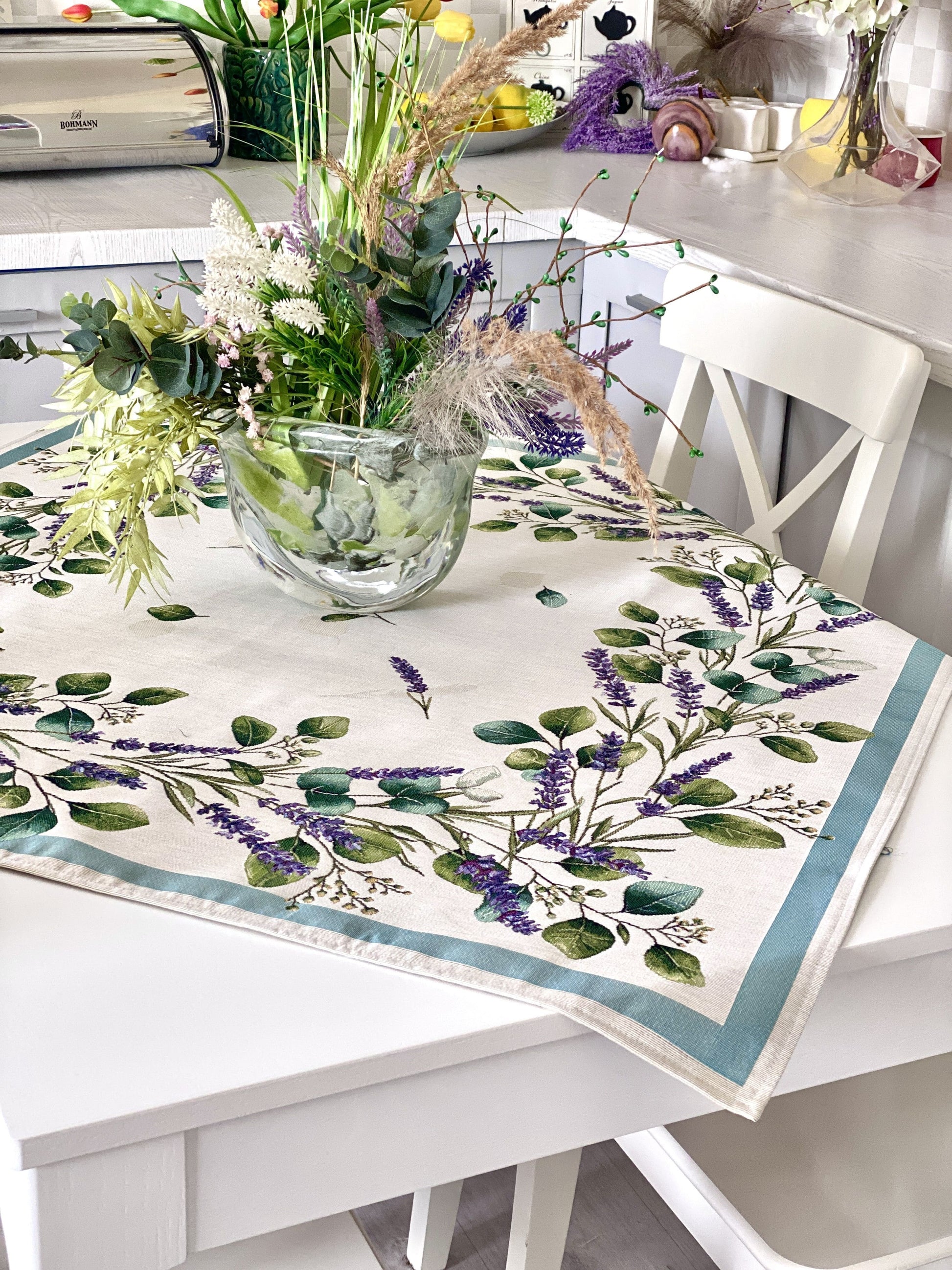 Square tablecloth «DENTATA» - Premium Gobelin - Textile4Family