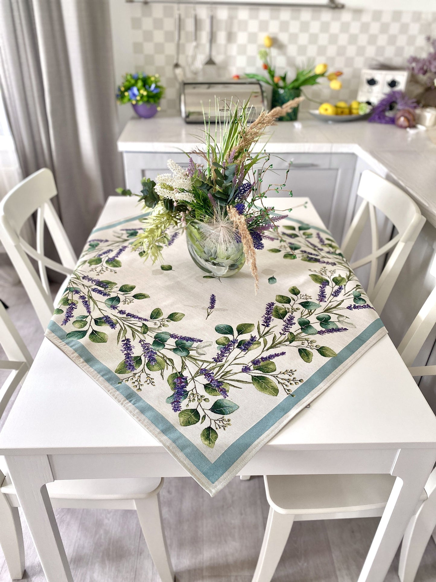 Square tablecloth «DENTATA» - Premium Gobelin - Textile4Family