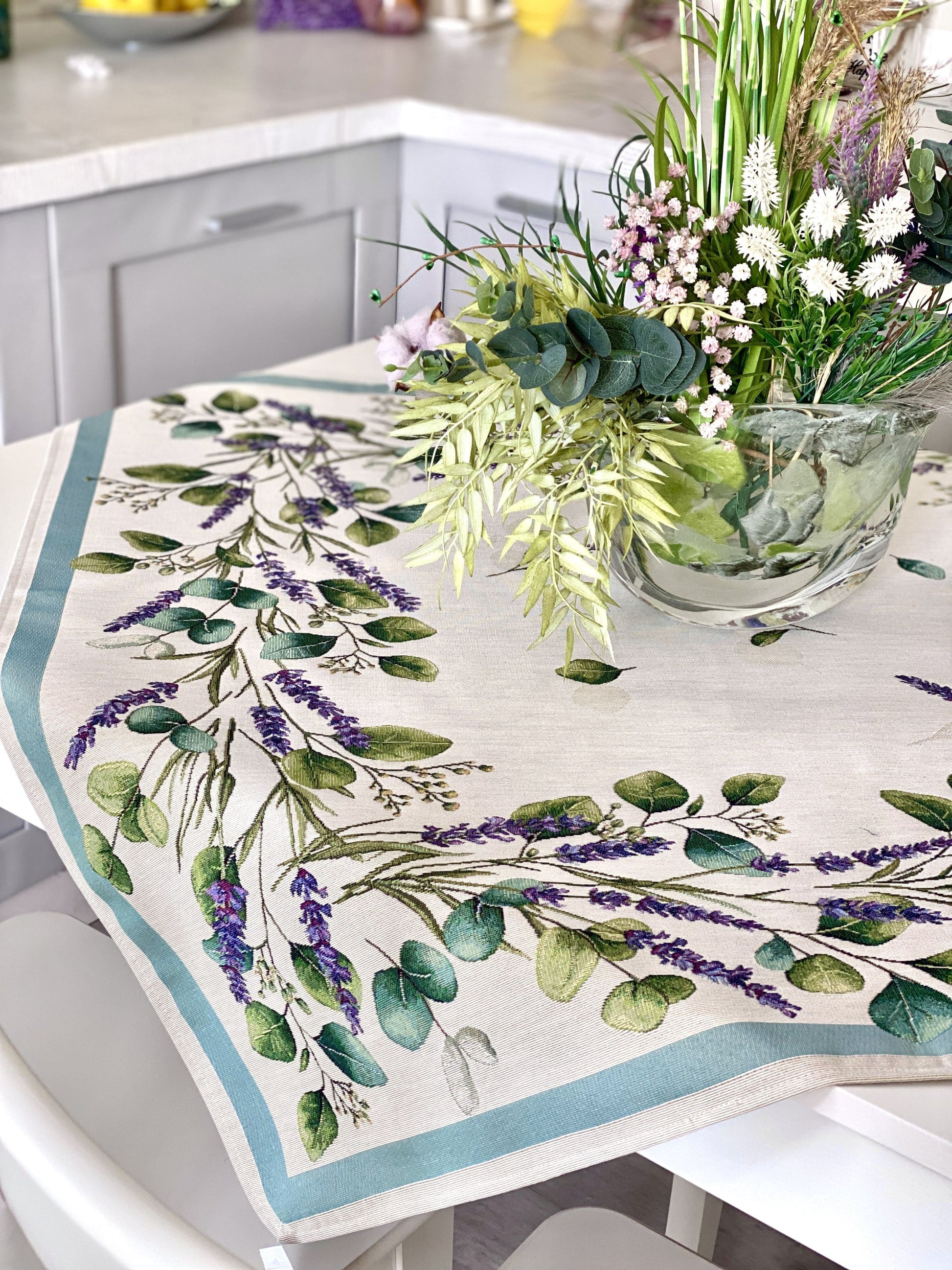 Square tablecloth «DENTATA» - Premium Gobelin - Textile4Family