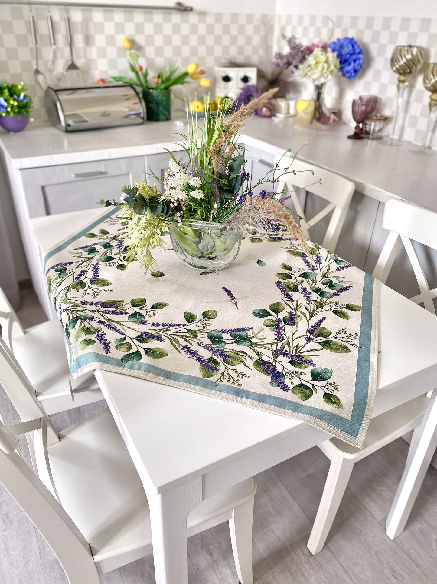 Square tablecloth «DENTATA» - Premium Gobelin - Textile4Family