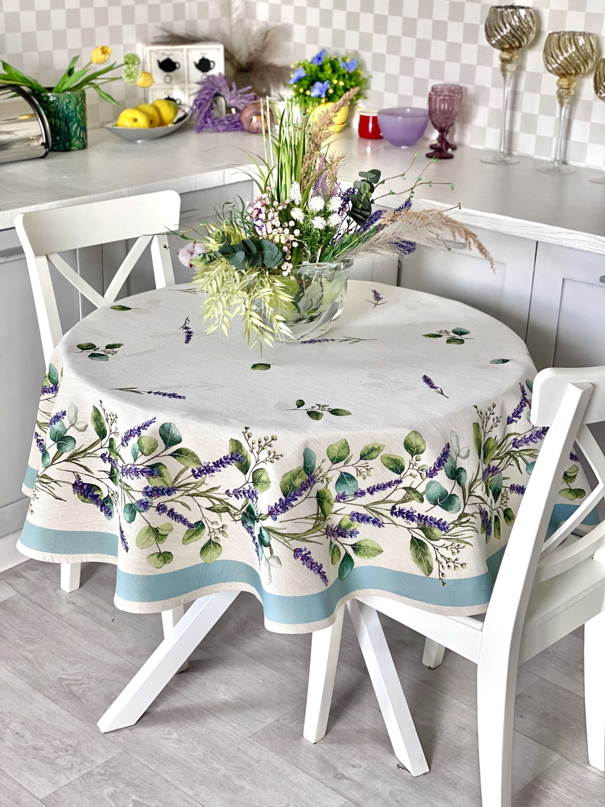 Round Tablecloth «DENTATA» - Premium Gobelin - Textile4Family