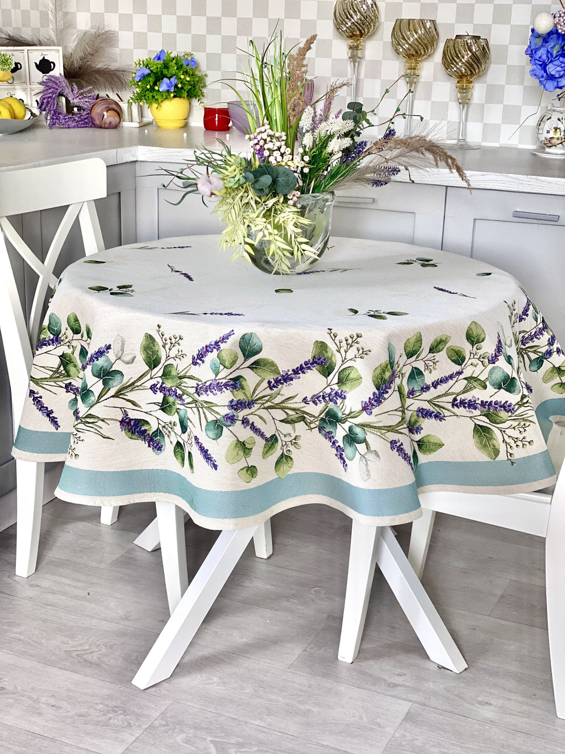 Round Tablecloth «DENTATA» - Premium Gobelin - Textile4Family