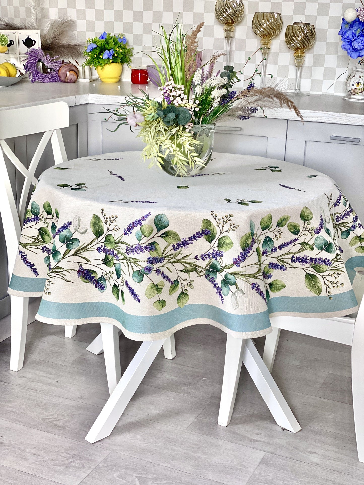 Round Tablecloth «DENTATA» - Premium Gobelin - Textile4Family