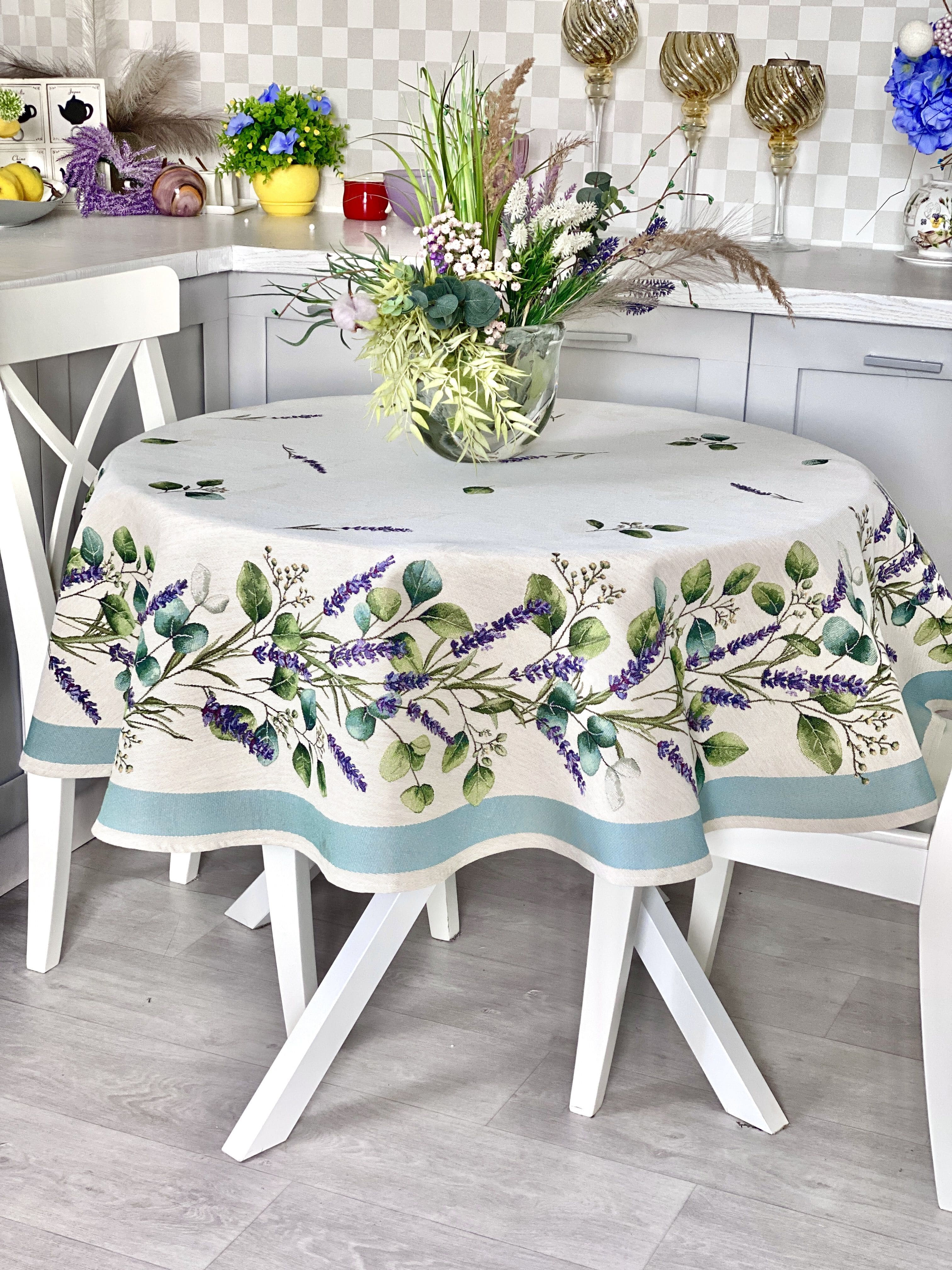 Round Tablecloth «DENTATA» - Premium Gobelin - Textile4Family