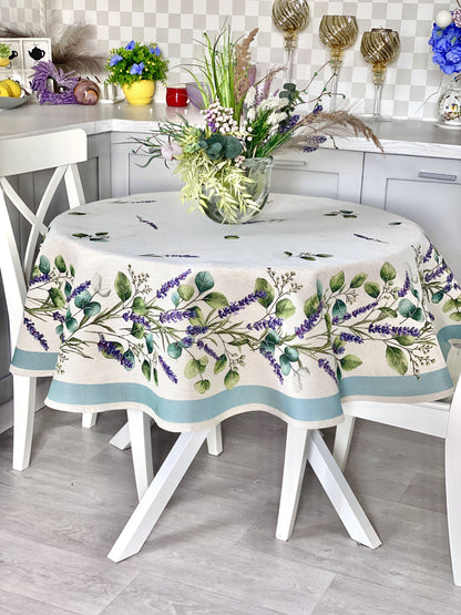 Round Tablecloth «DENTATA» - Premium Gobelin - Textile4Family