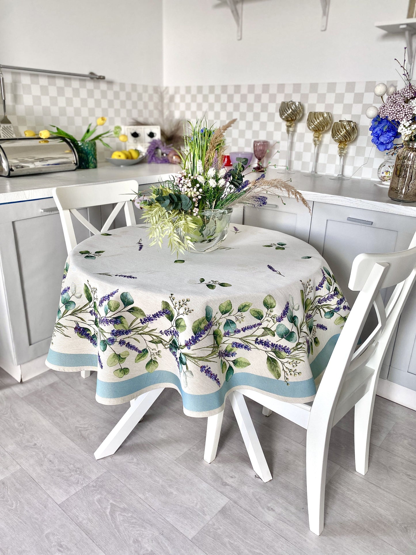 Round Tablecloth «DENTATA» - Premium Gobelin - Textile4Family
