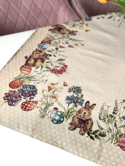 Easter tapestry small tablecloth «Bunny in flowers»