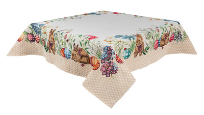 Easter tapestry tablecloth «Bunny in flowers»