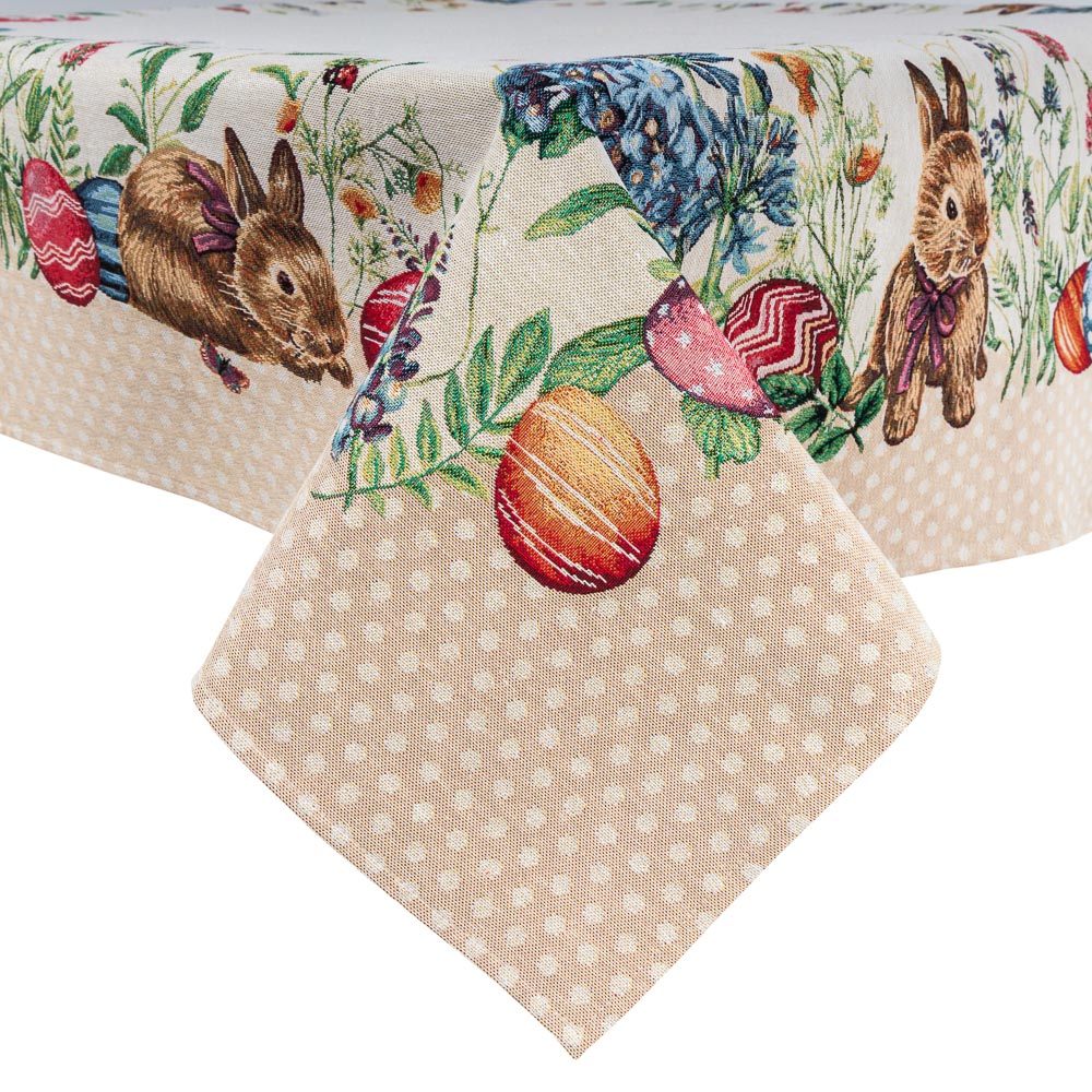 Easter tapestry tablecloth «Bunny in flowers»