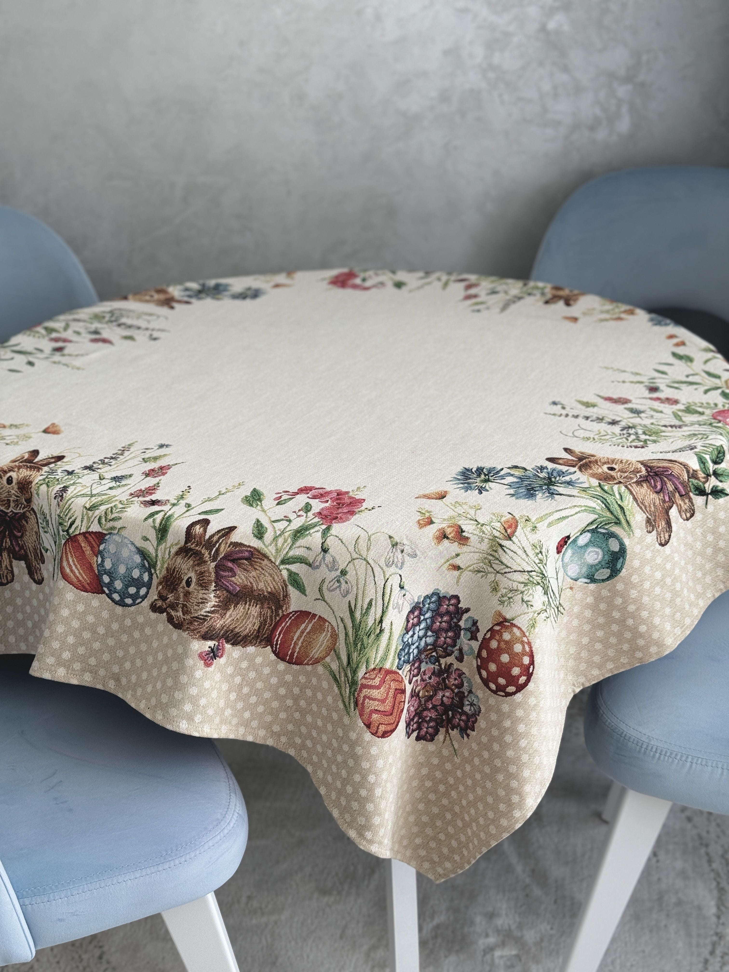 Easter tapestry tablecloth «Bunny in flowers» Limaso Textile