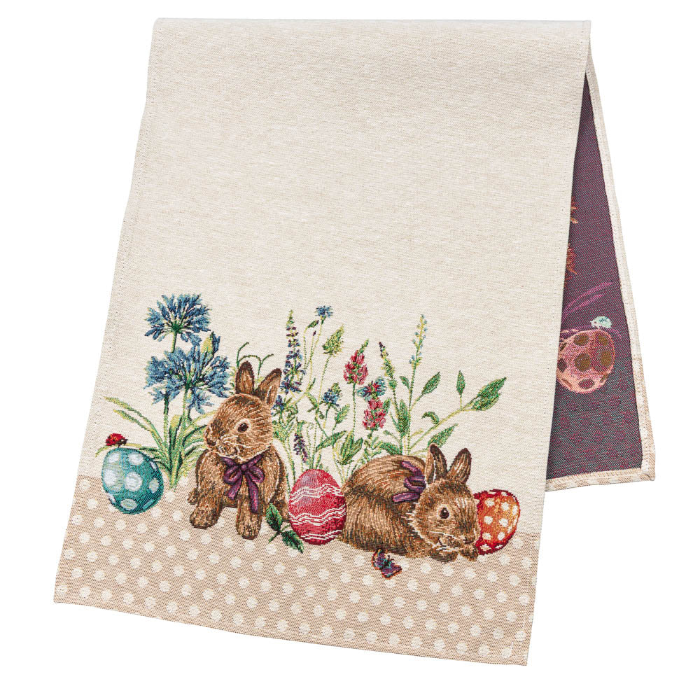 Easter tapestry table runner «Bunny in flowers» Limaso Textile