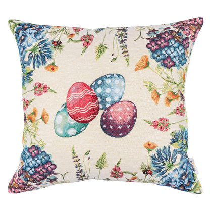 Easter tapestry cushion cover «Bunny in flowers-2»