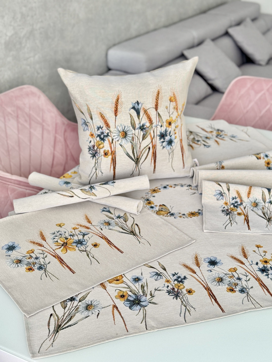 Tapestry Placemats set «Tenderness» Limaso Textile
