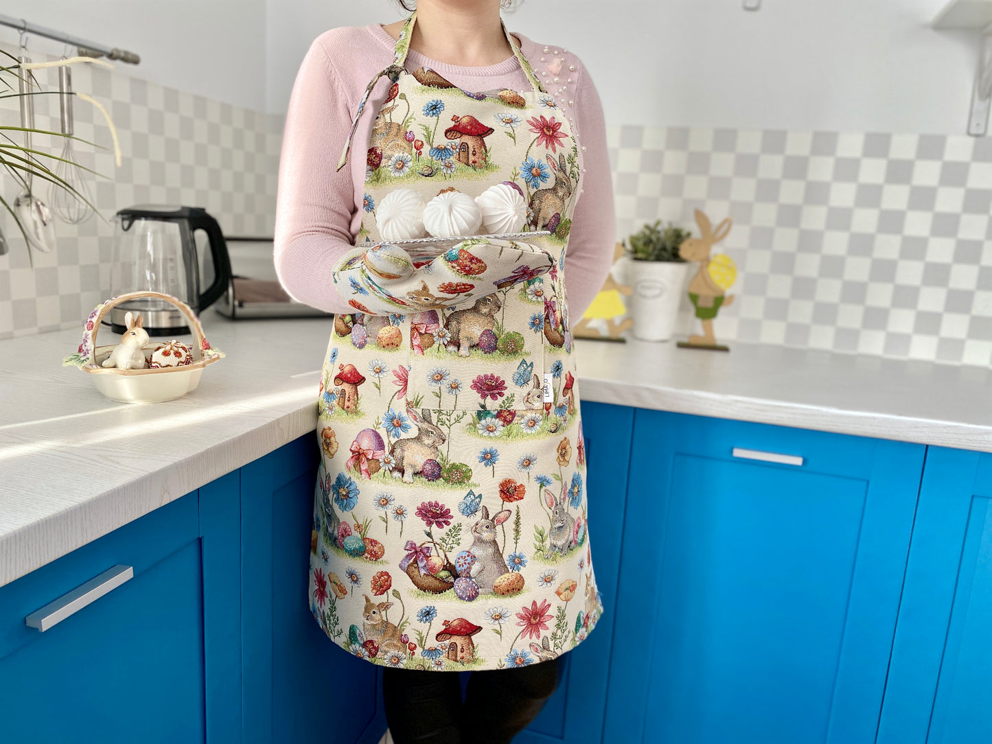 Easter tapestry kitchen apron «Easter glade»