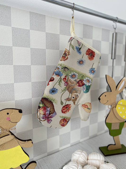 Tapestry oven mitten «Easter glade»