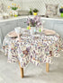 Round Easter tapestry tablecloth «Rabbit in lavender»