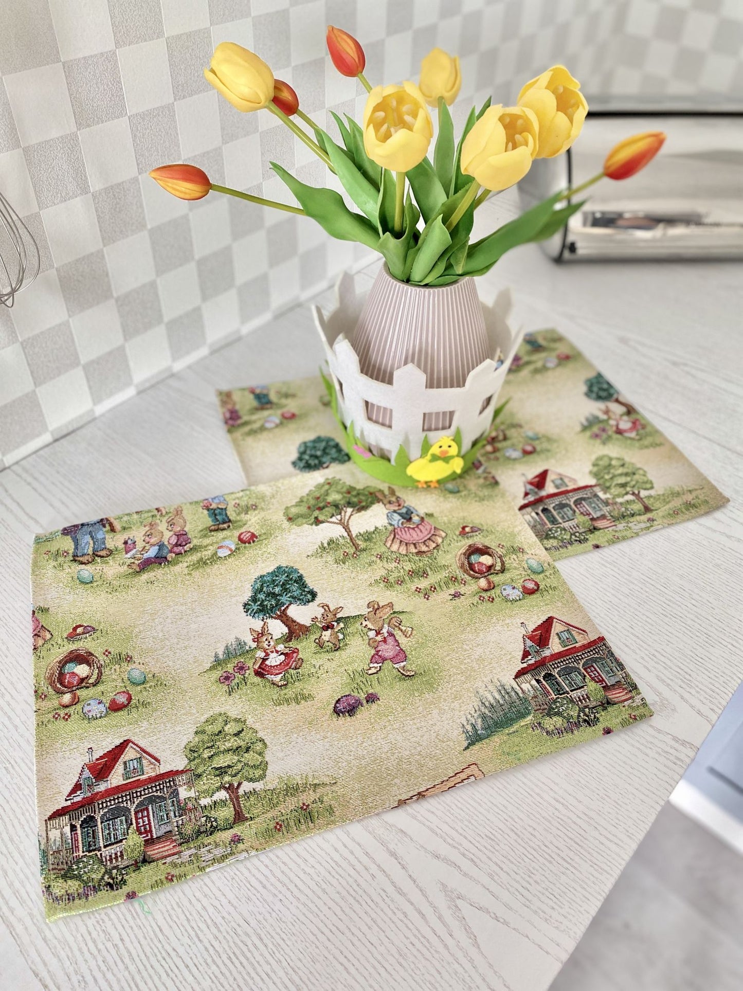 Easter tapestry Placemats set «Easter fun»